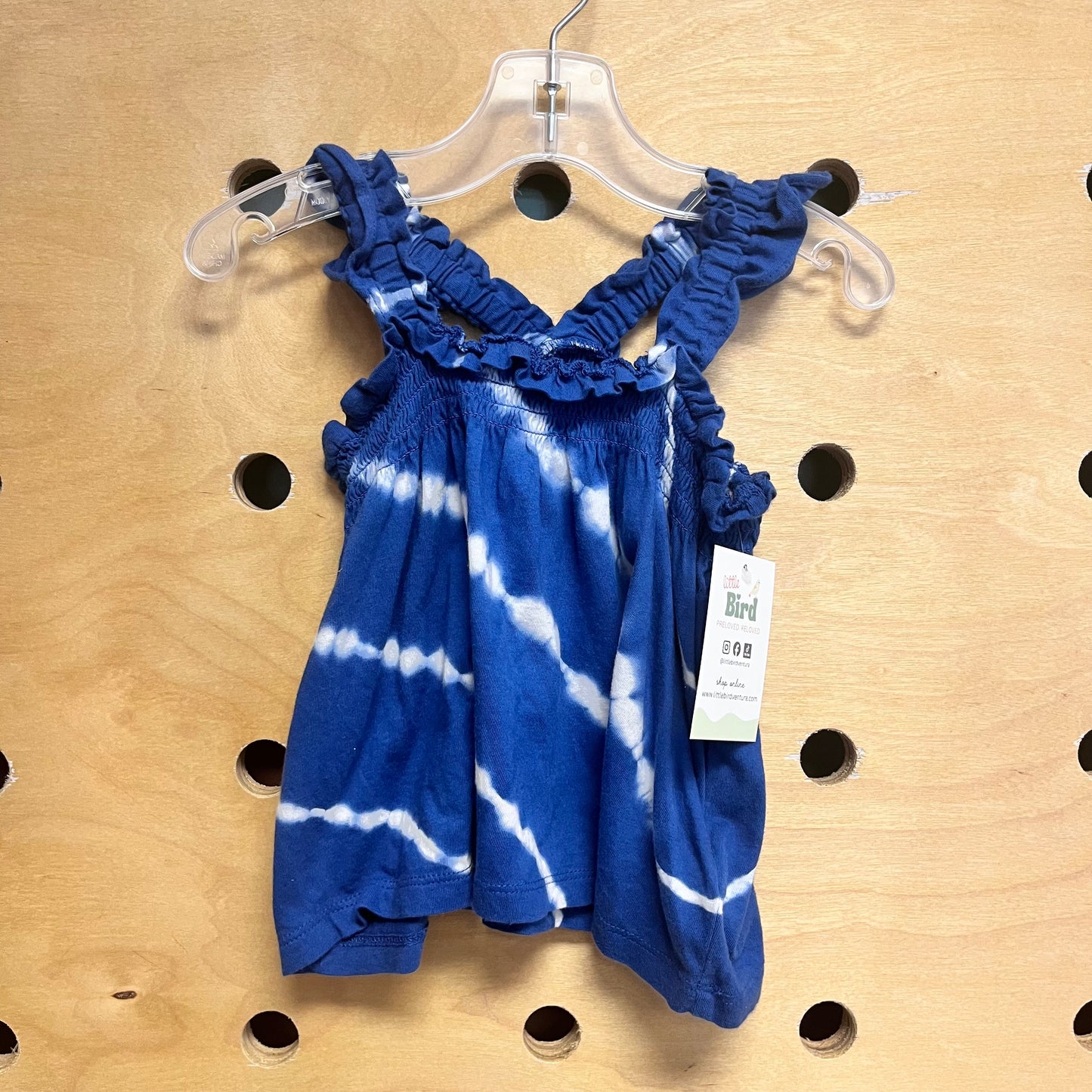 Blue Tie Dye Flowy Tank
