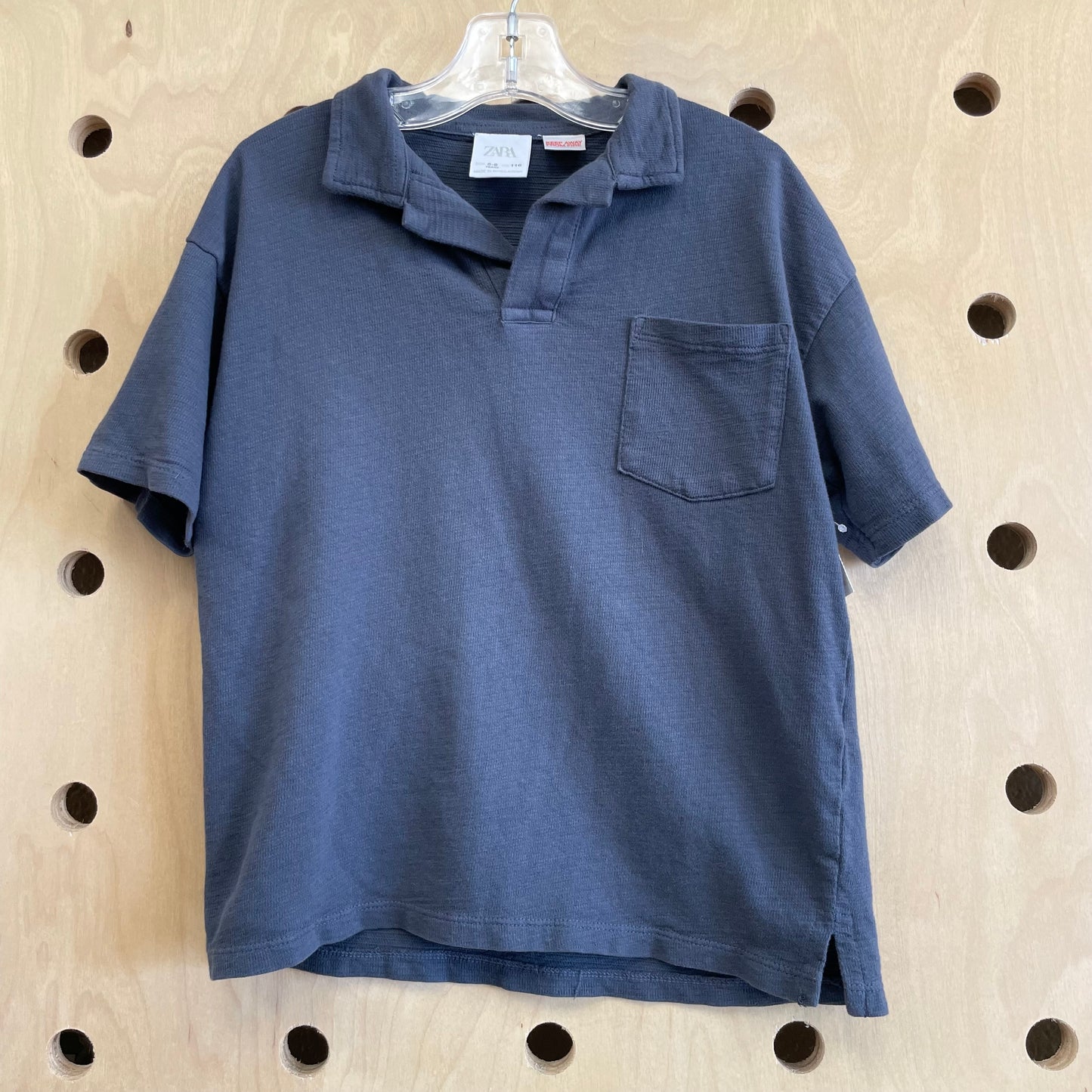 Grey Blue Short Sleeve Polo