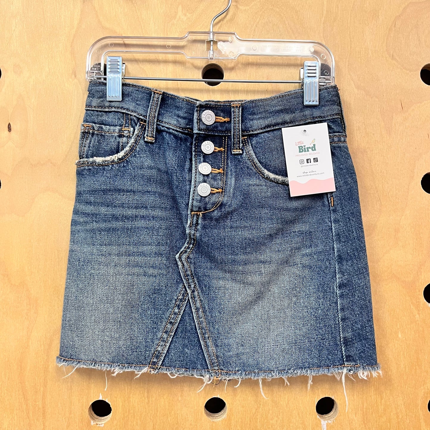 Denim Button Fly Skirt