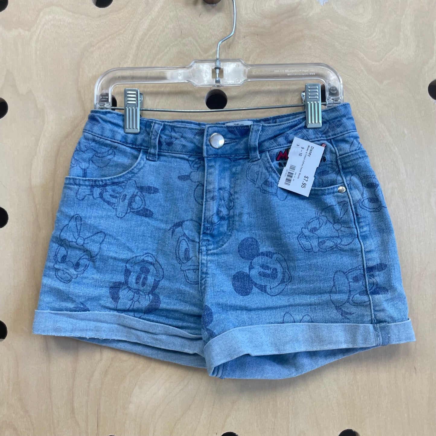 Mickey & Friend Cuffed Denim Shorts