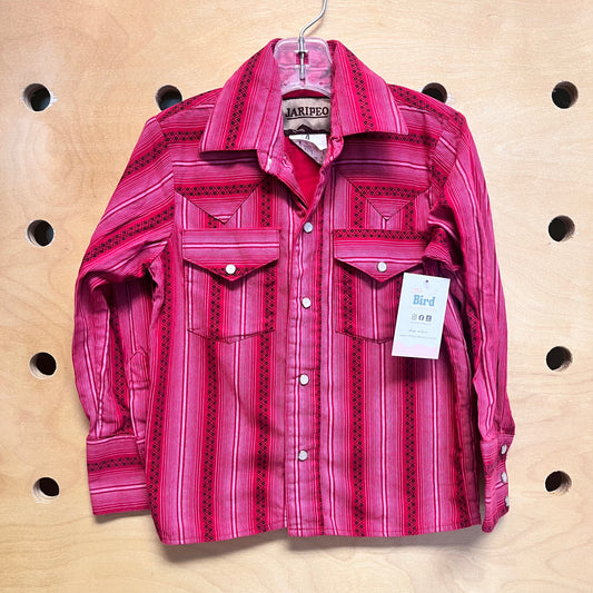 Red Striped Western Snap Shirt