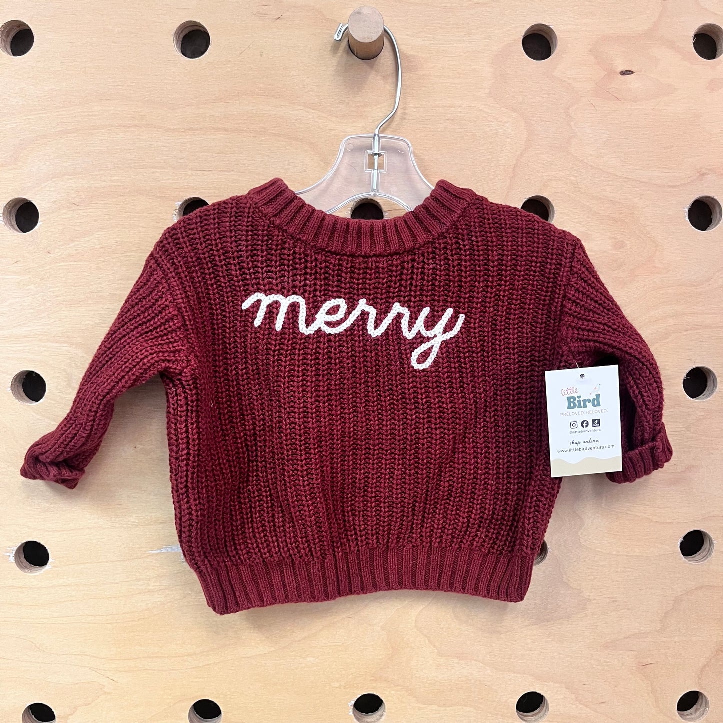 Burgundy Merry Knit Sweater