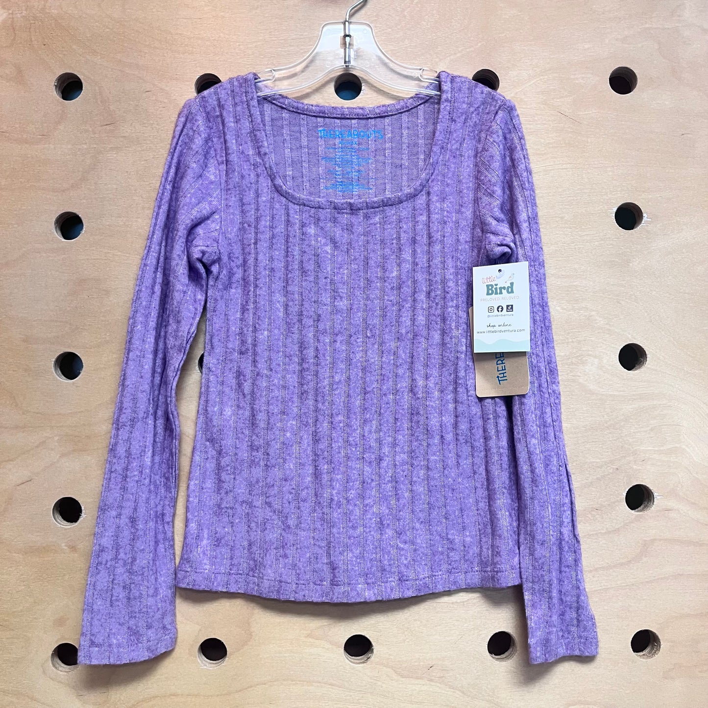 Purple Ribbed Scoop Neck LS NEW!