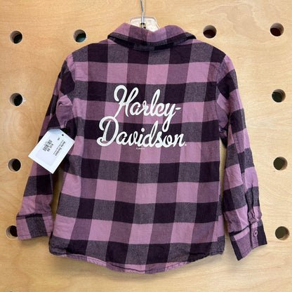 Purple Plaid Logo Flannel