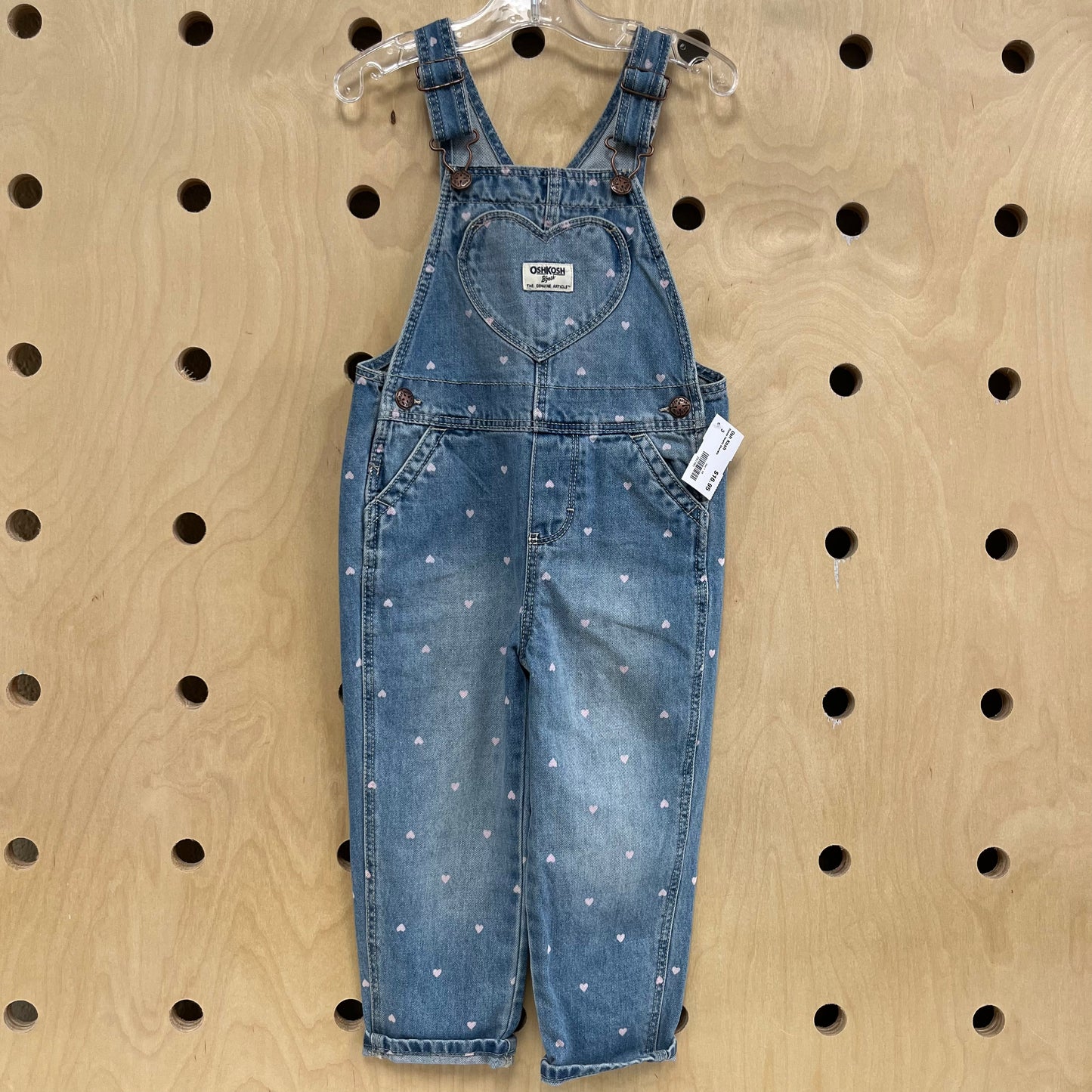 Denim Hearts Overalls