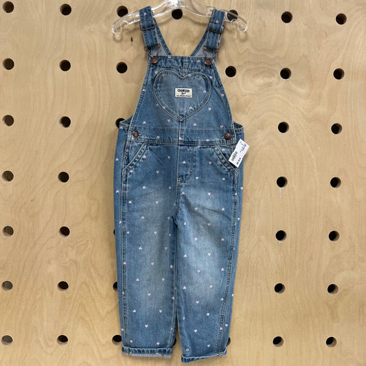 Denim Hearts Overalls