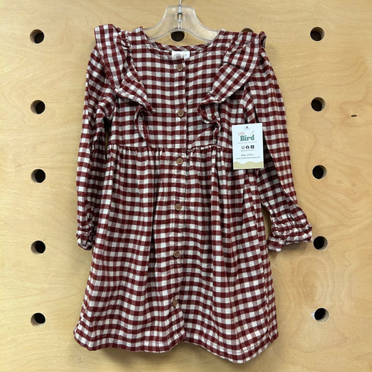 Organic Red & Cream Flannel Dress