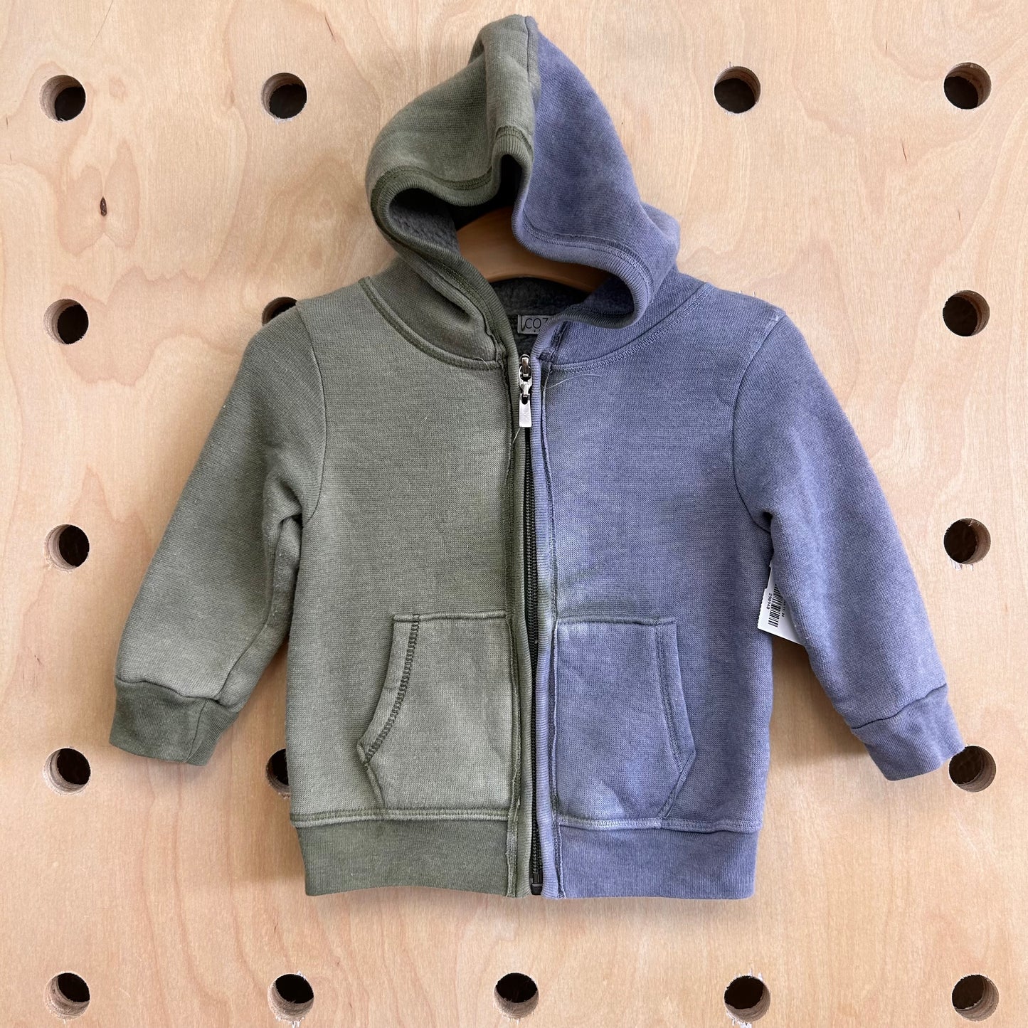 Green & Grey Zip Hoodie