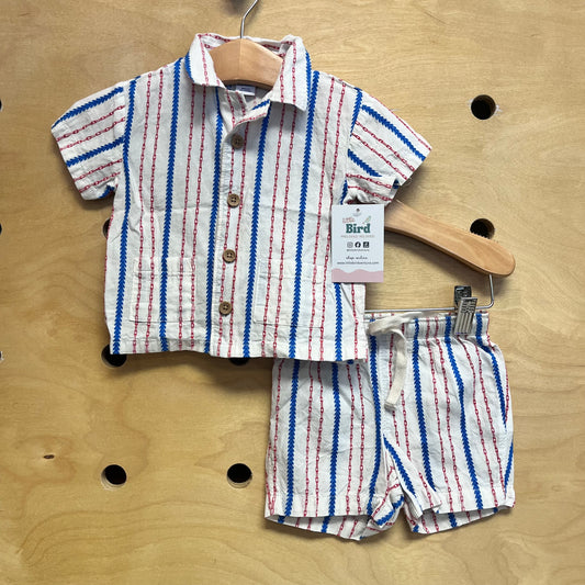 Embroider Red/Blue Lines Outfit