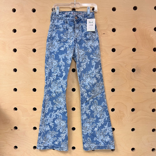 Floral 70s Flare Hi-Rise Denim