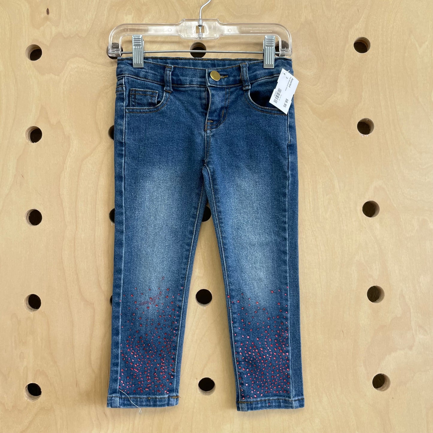 Pink Rhinestone Denim