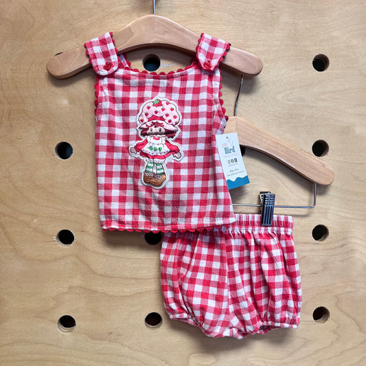 Red Gingham Scalloped Hem Outfit