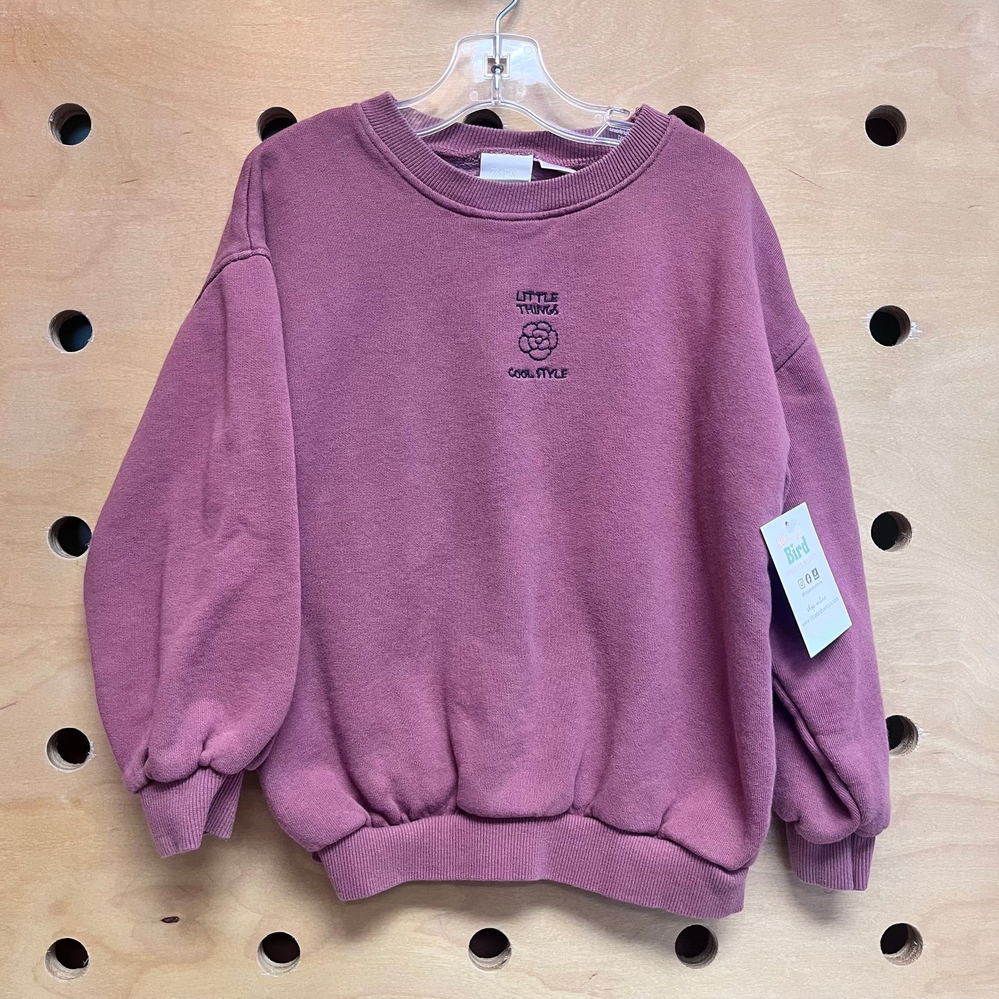 Purple Embroider 'Cool Style' Pullover