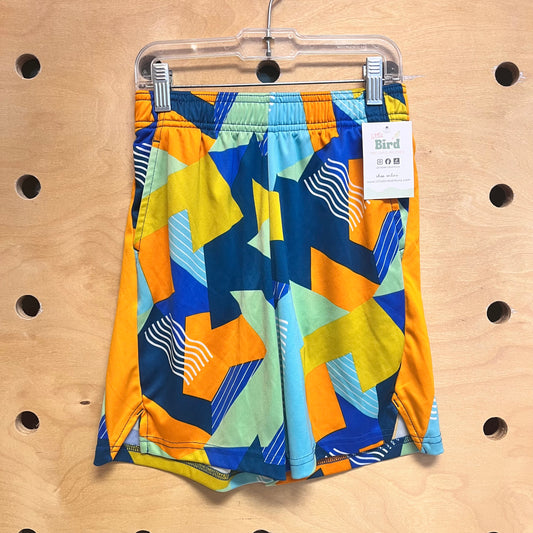 Multicolor Shapes Mesh Shorts
