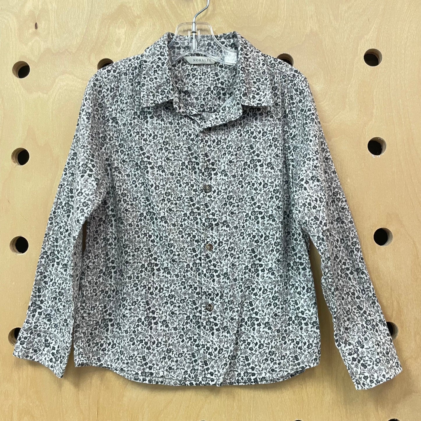 Grey Floral Button Up Shirt