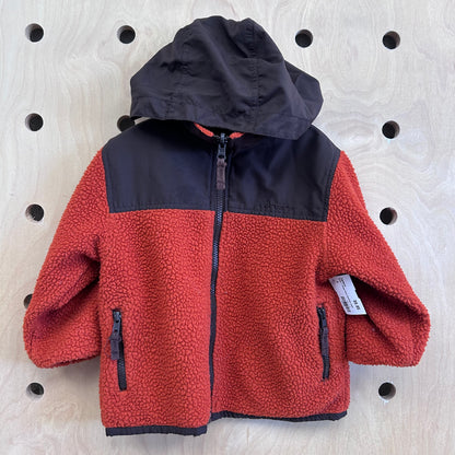 Brown + Orange Fleece Reversible Jacket