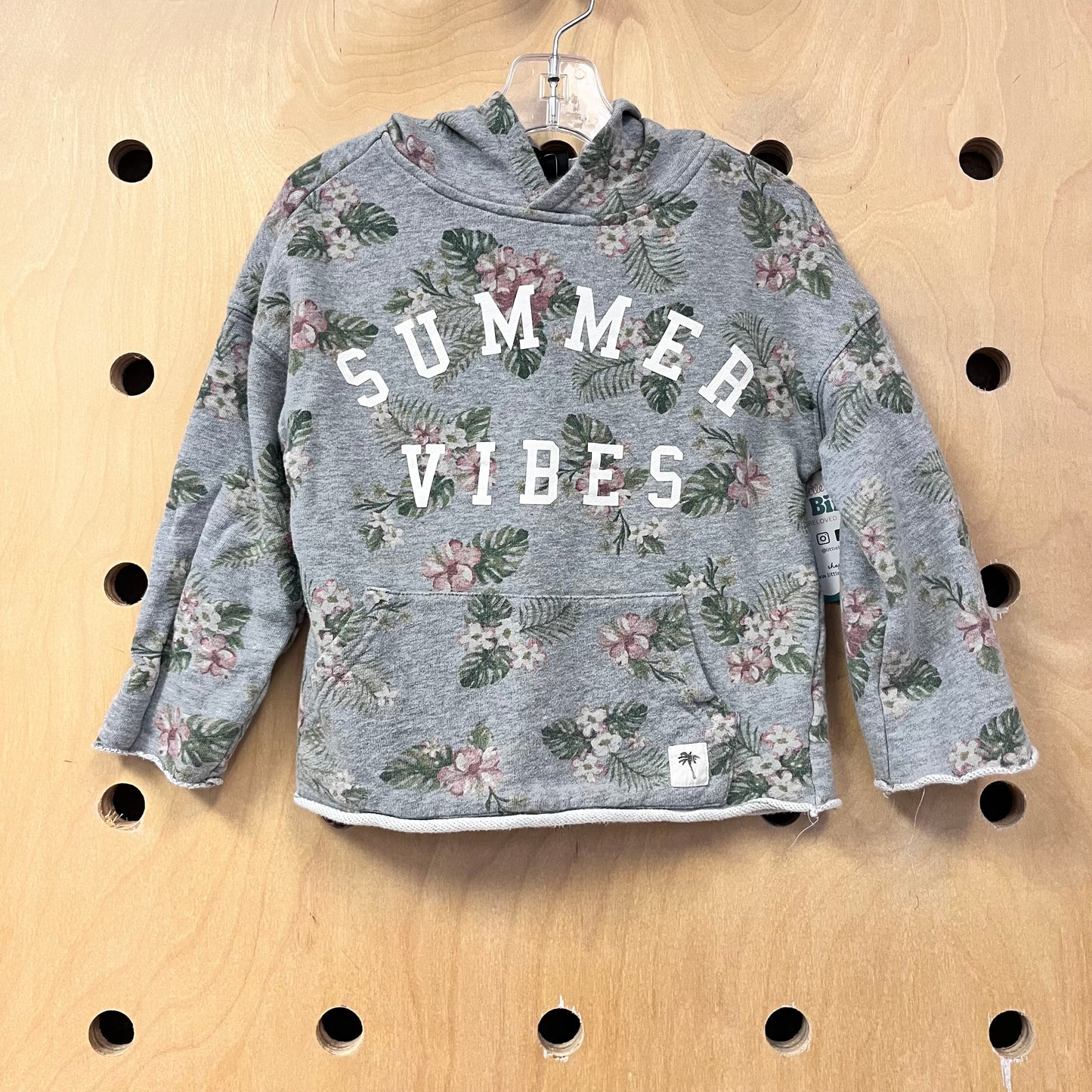 Grey Summer Vibes Hoodie Pulllover