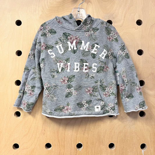Grey Summer Vibes Hoodie Pulllover