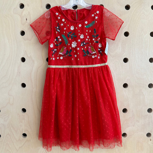 Red Holiday Bird Tulle Dress