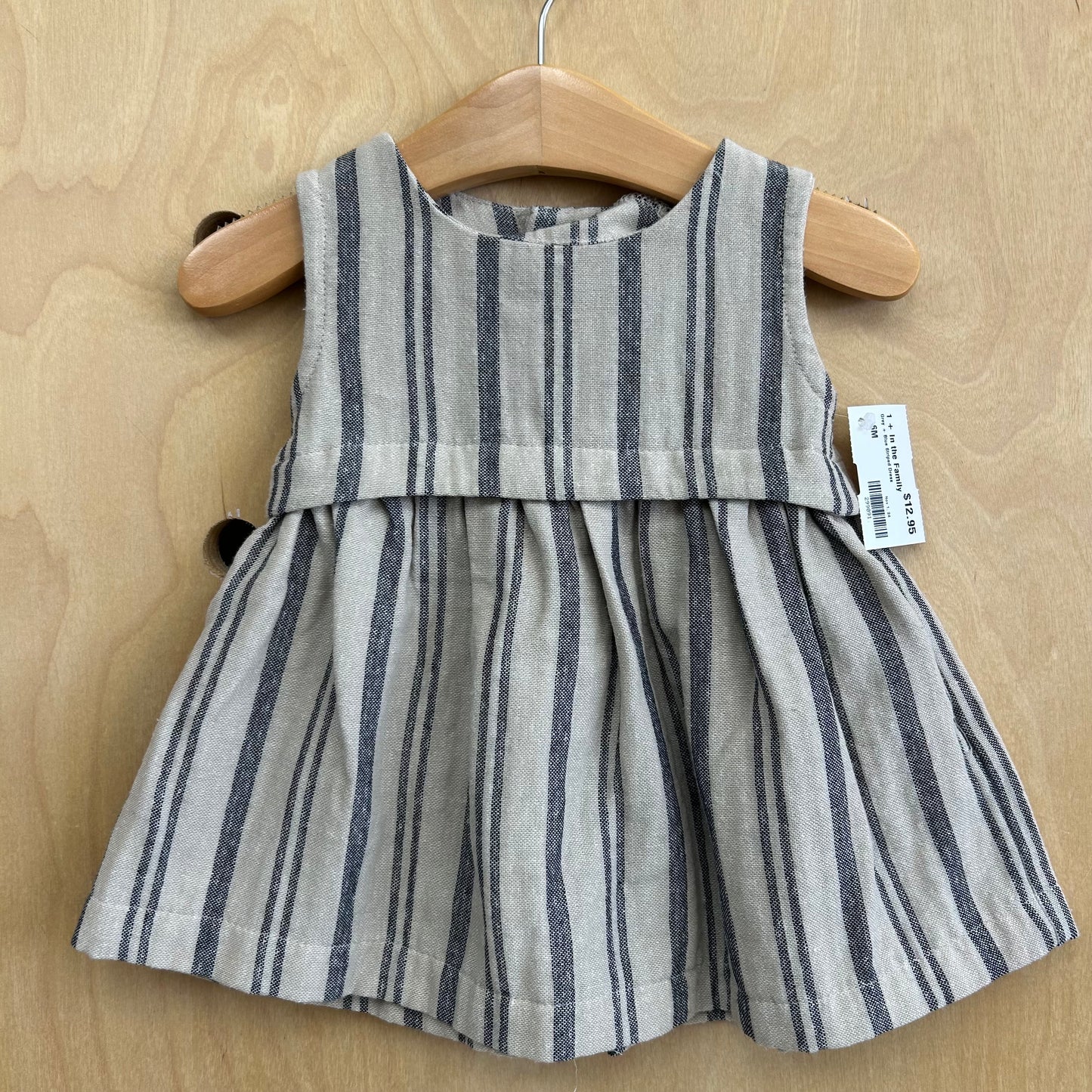 Grey + Blue Striped Dress