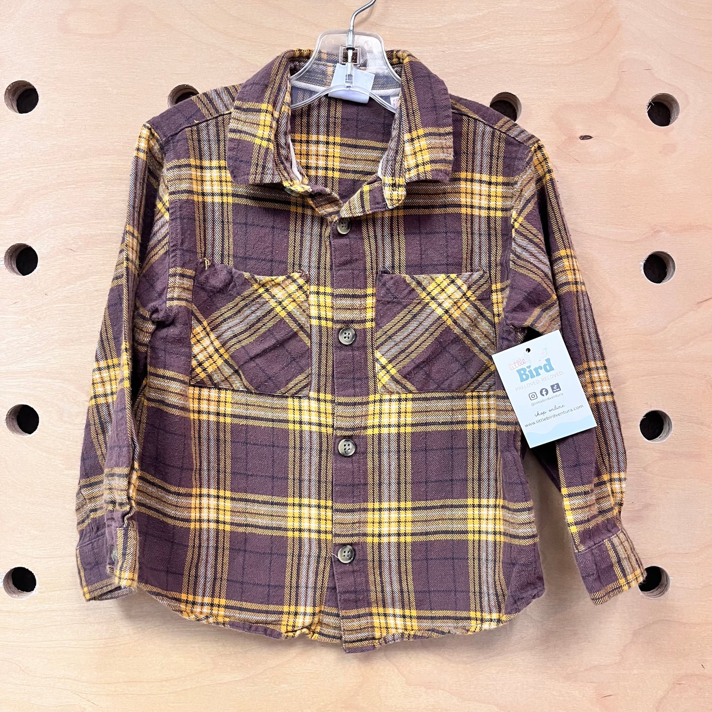 Yellow & Brown Plaid Flannel