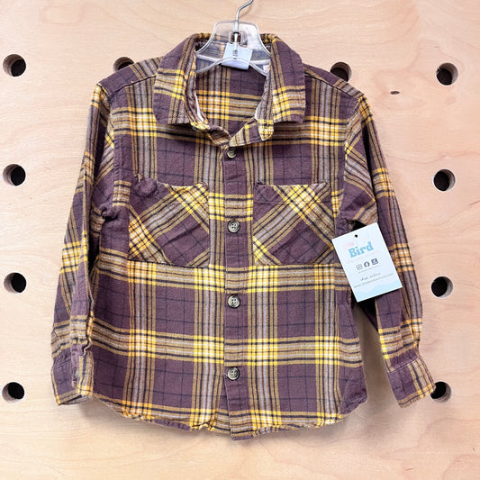 Yellow & Brown Plaid Flannel