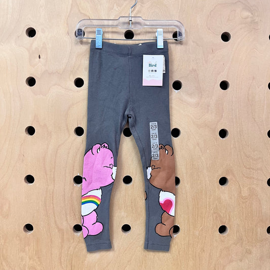 Grey Ribbed Care Bears Leggings NEW!