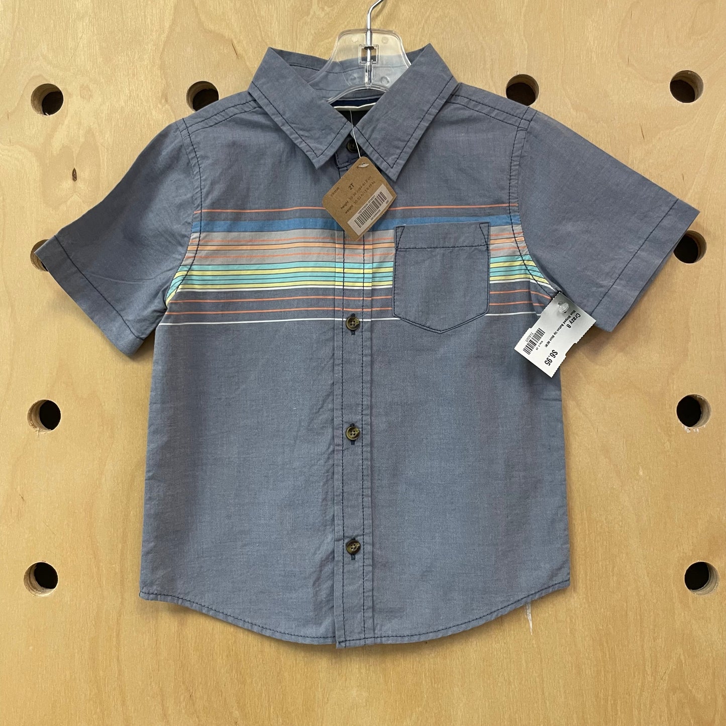 Blue Striped Button Up Shirt NEW!