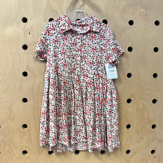 Beige + Orange Floral Dress