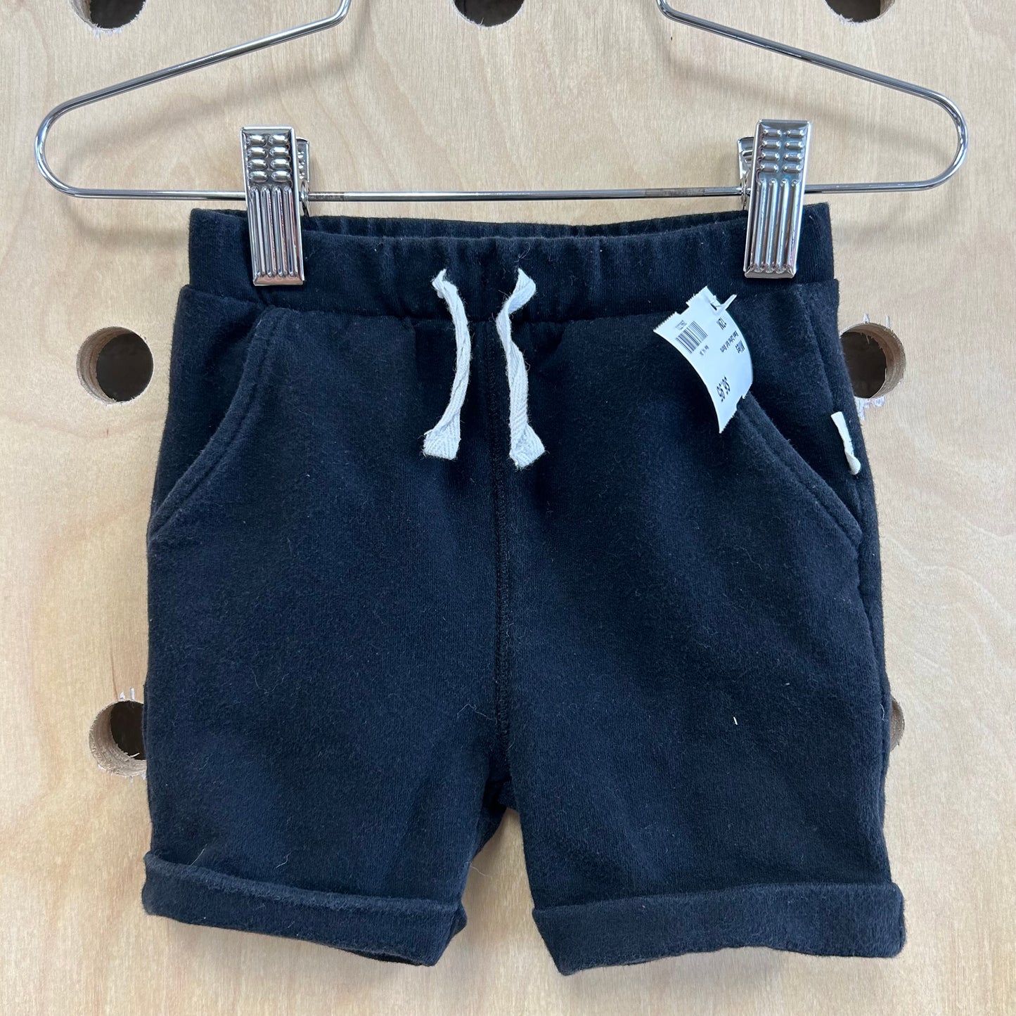 Black Cuffed Soft Shorts