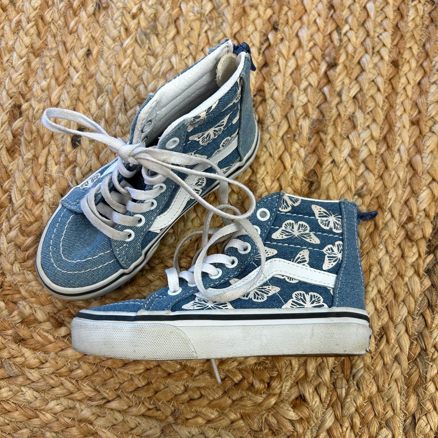 Blue Denim Butterfly Hi Tops