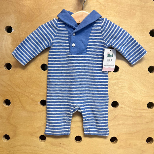 Blue/White Knit Romper