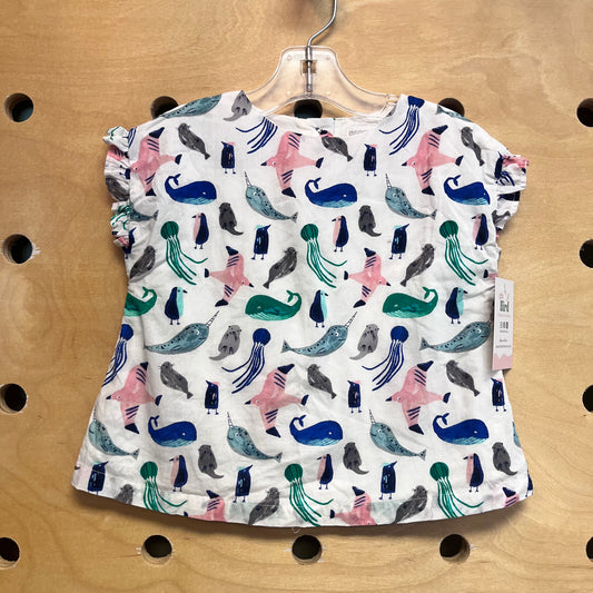 Colorful Sea Life Cotton Top