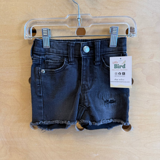 Black Distressed Denim Shorts