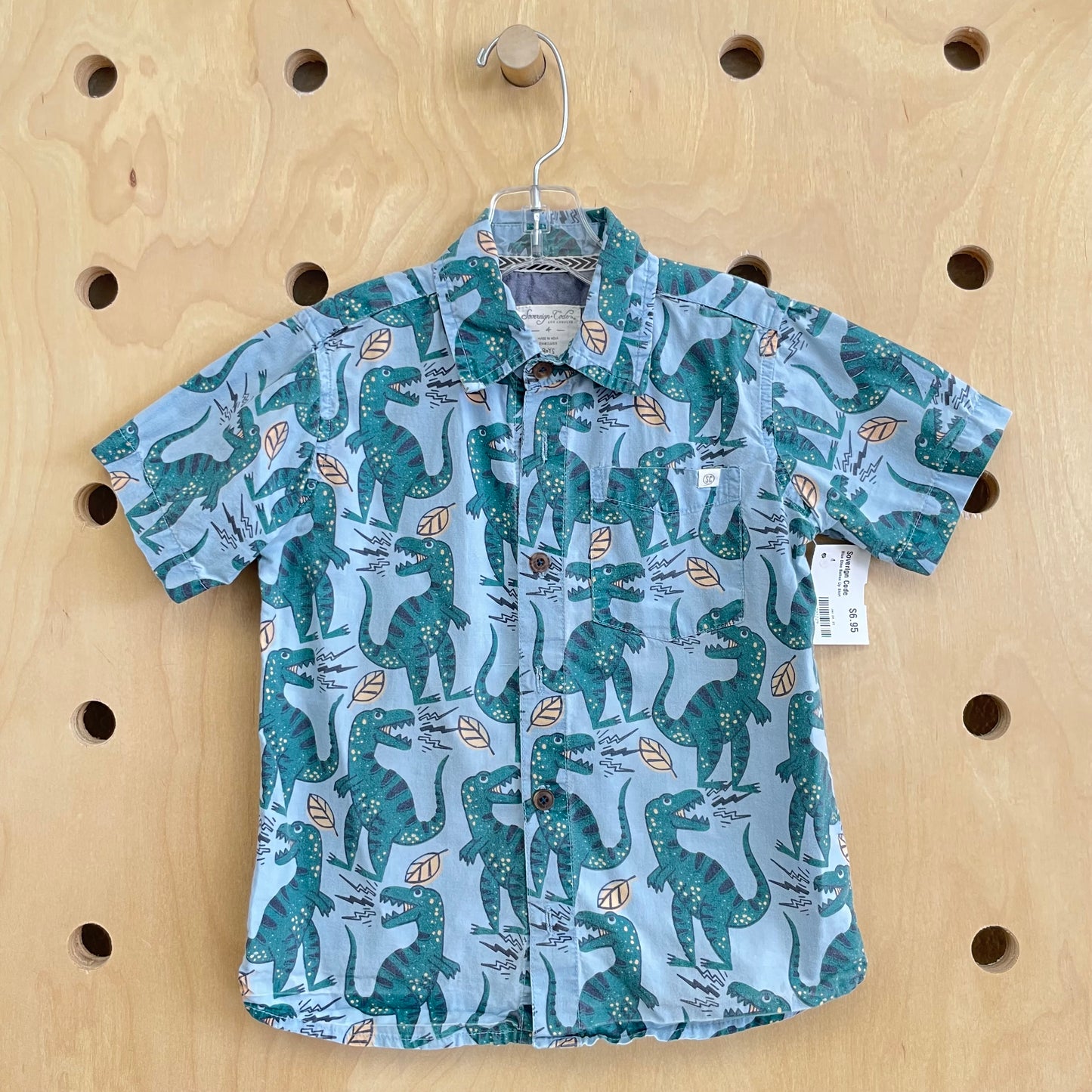 Blue Dino Button Up Shirt