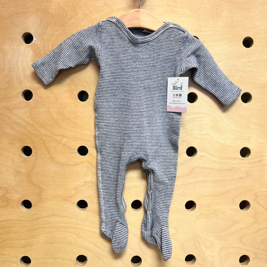 Blue Striped Wool-blend Footies