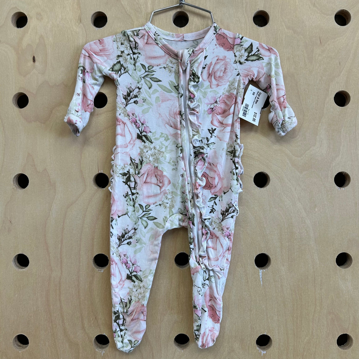 White+Pastel Floral Footies