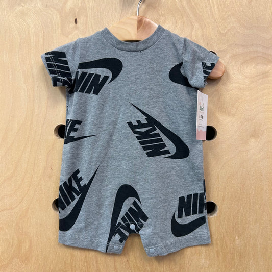 Grey + Black Logos Romper