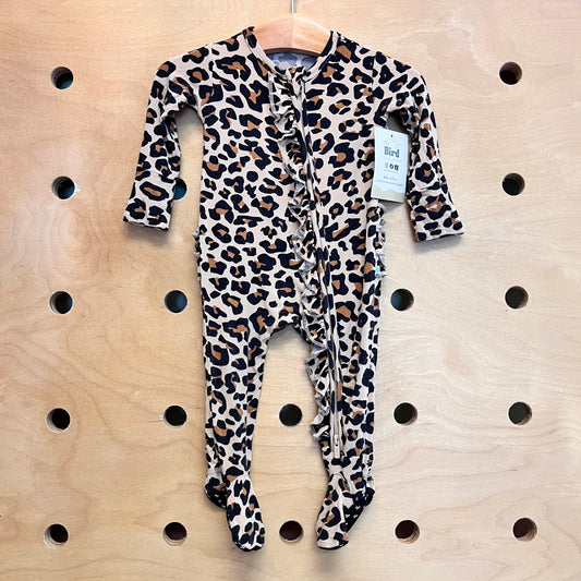 Cheetah Print Bamboo Ruffle Footies