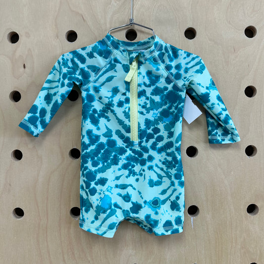 Teal Tie Dye LS Swimsuit