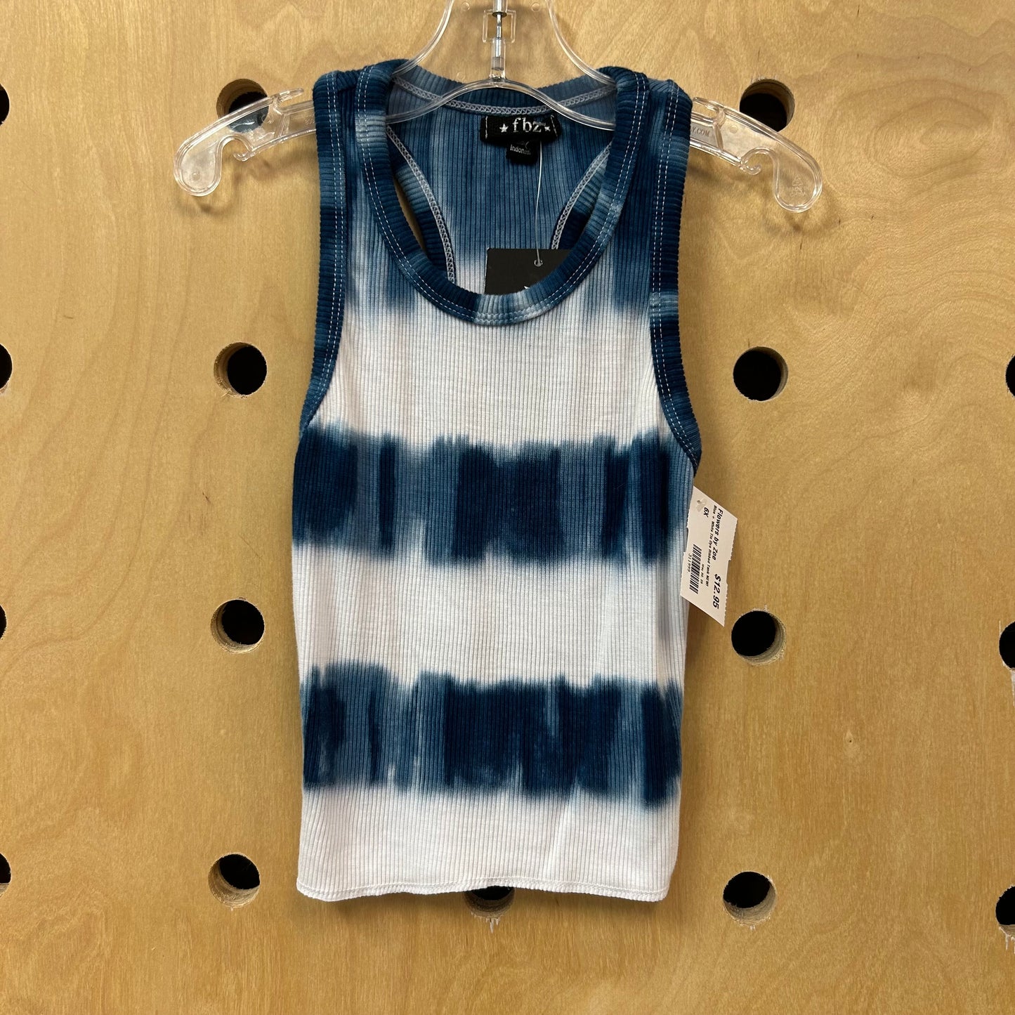 Blue + White Tie Dye Ribbed Tank NEW!