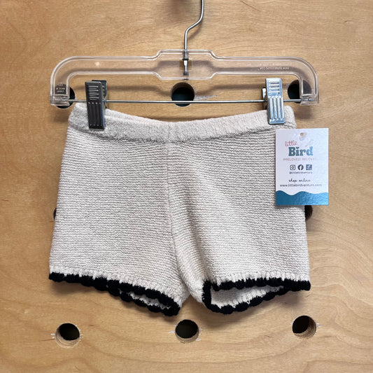 White/Black Knit Shorts