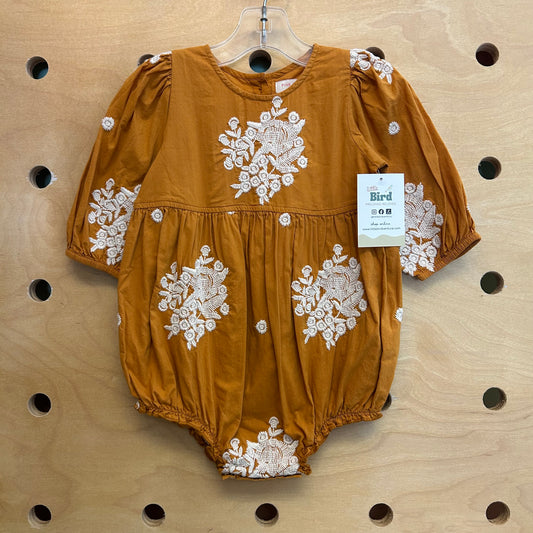 Golden Embroidered Romper