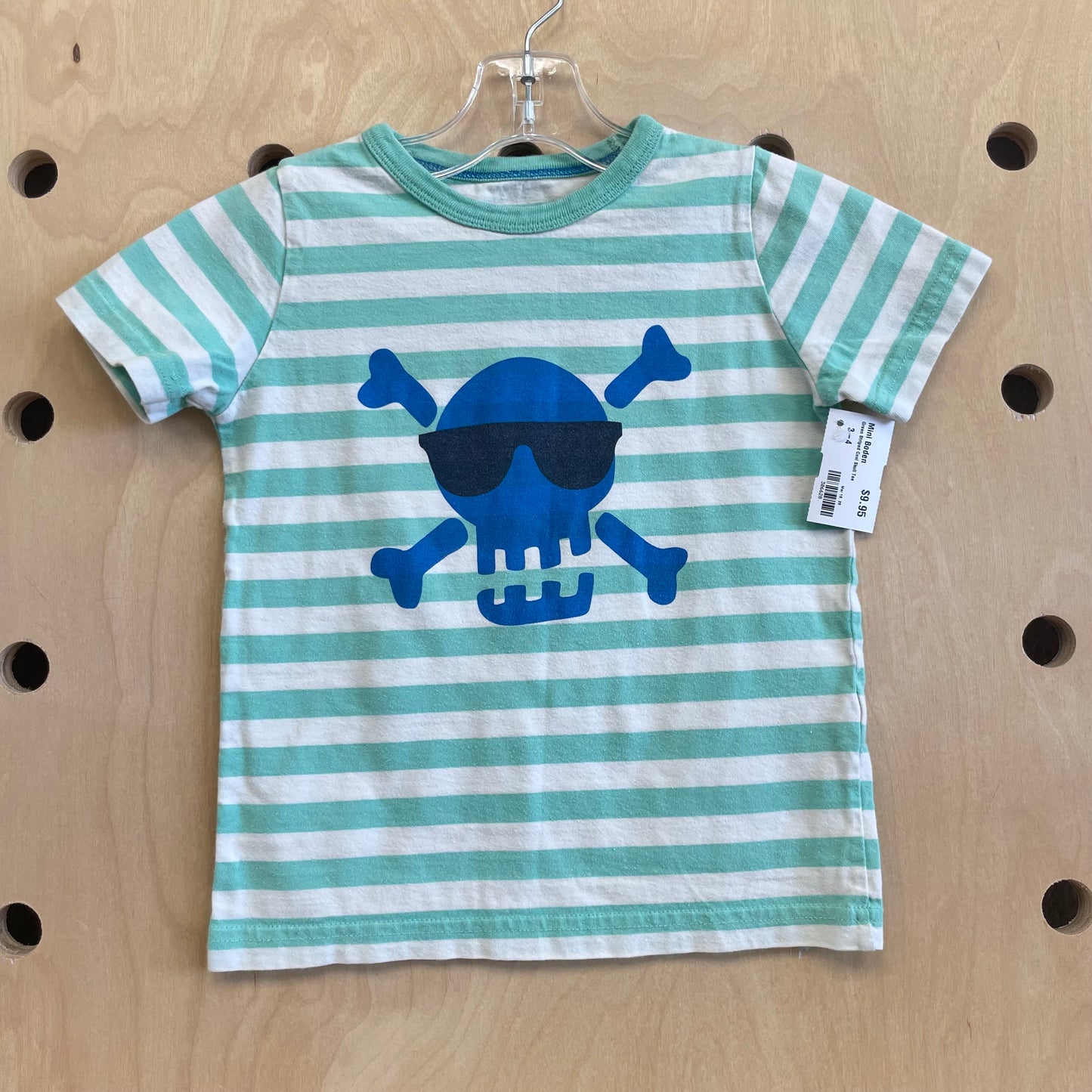 Green Striped Cool Skull Tee