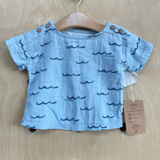 Blue Waves Cotton Tee NEW!
