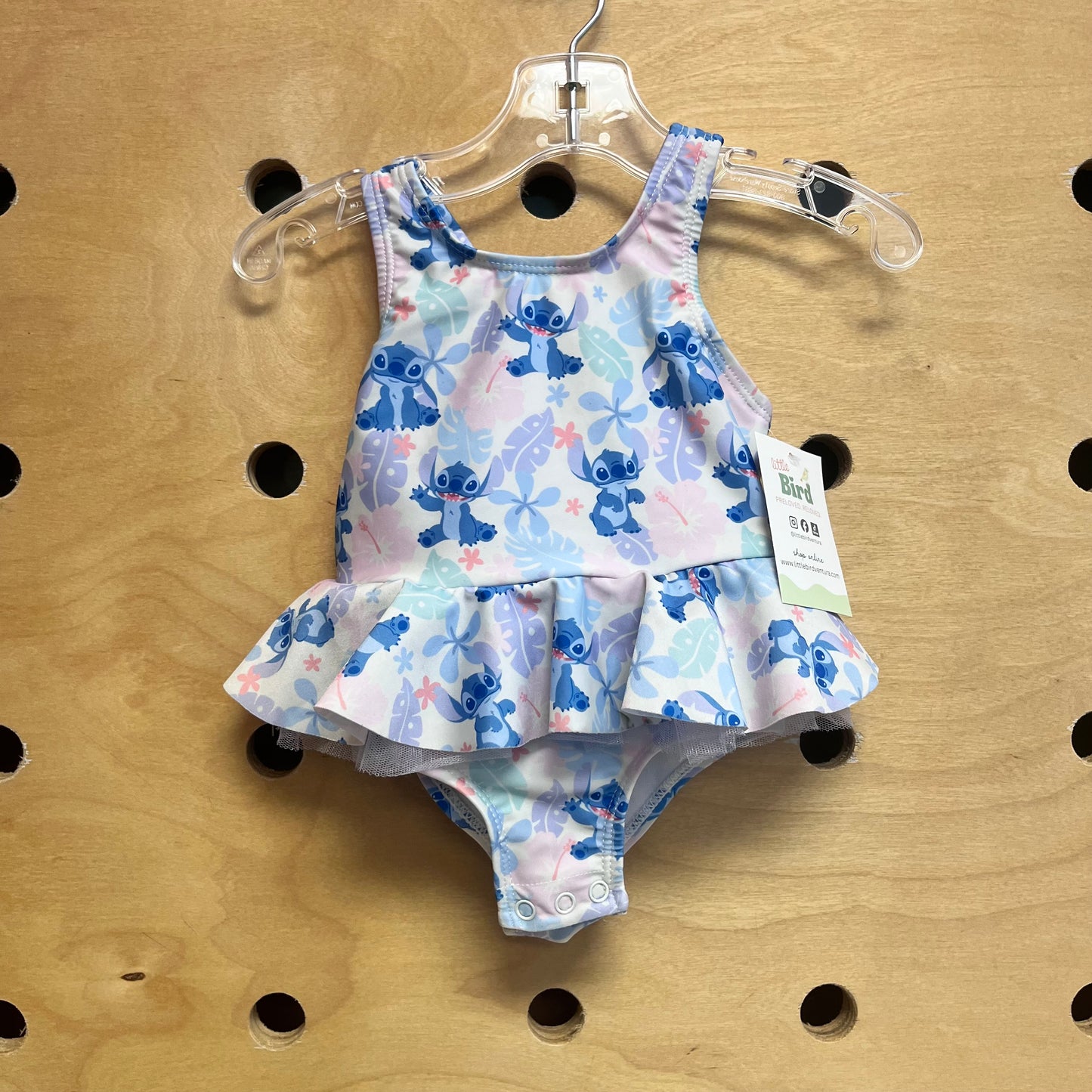 Blue Floral Stitch Swimsuit