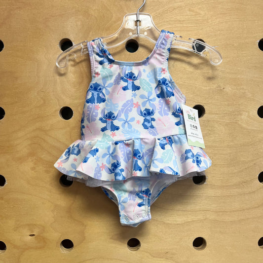 Blue Floral Stitch Swimsuit