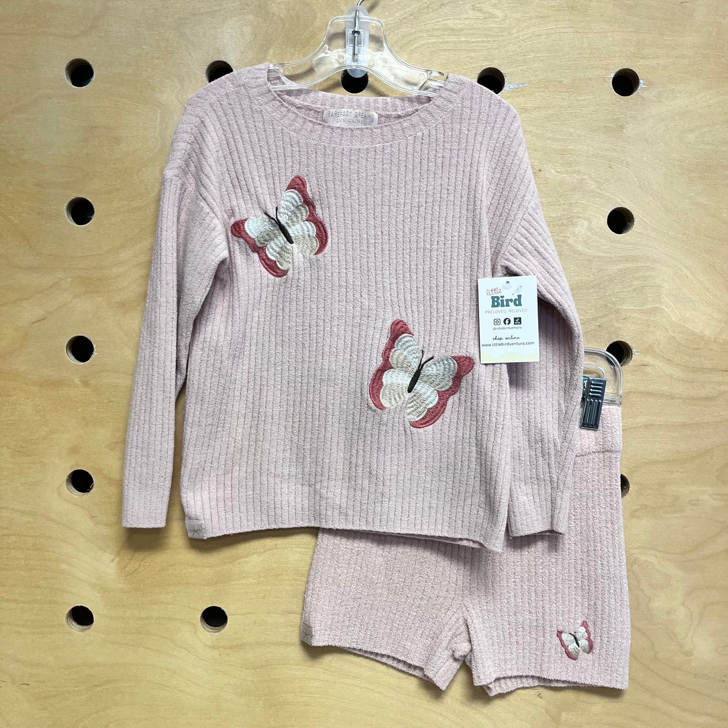 Pink Soft Ribbed Butterfly Outfit