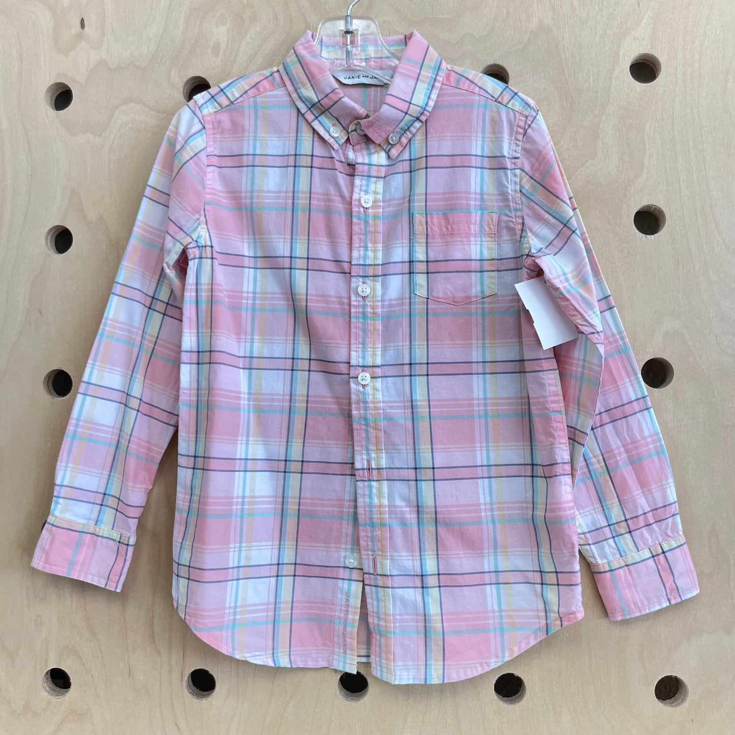 Pink Plaid Button Up Shirt
