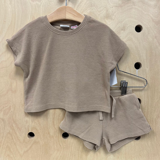 Tan Waffle Knit Set